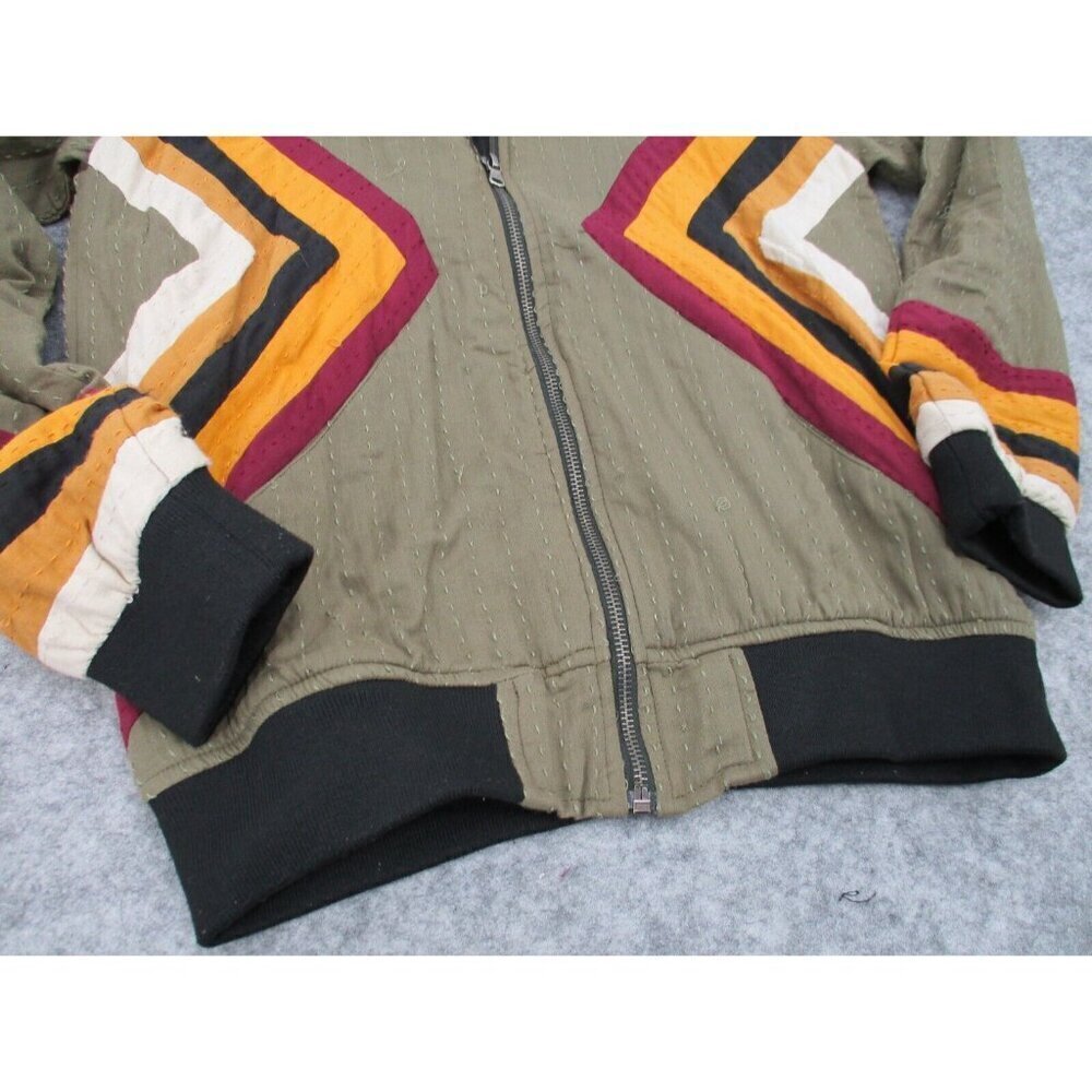 Rapsodia Womens Jacket Small Abstract Boho Green Orange Zipper Long Sleeves - Picture 8 of 16